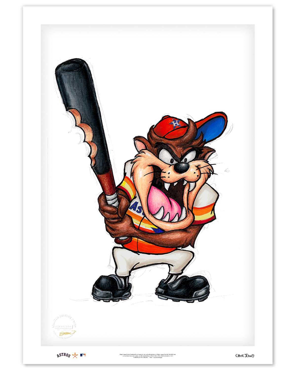 Taz On Deck x MLB Astros Limited Edition Art Print