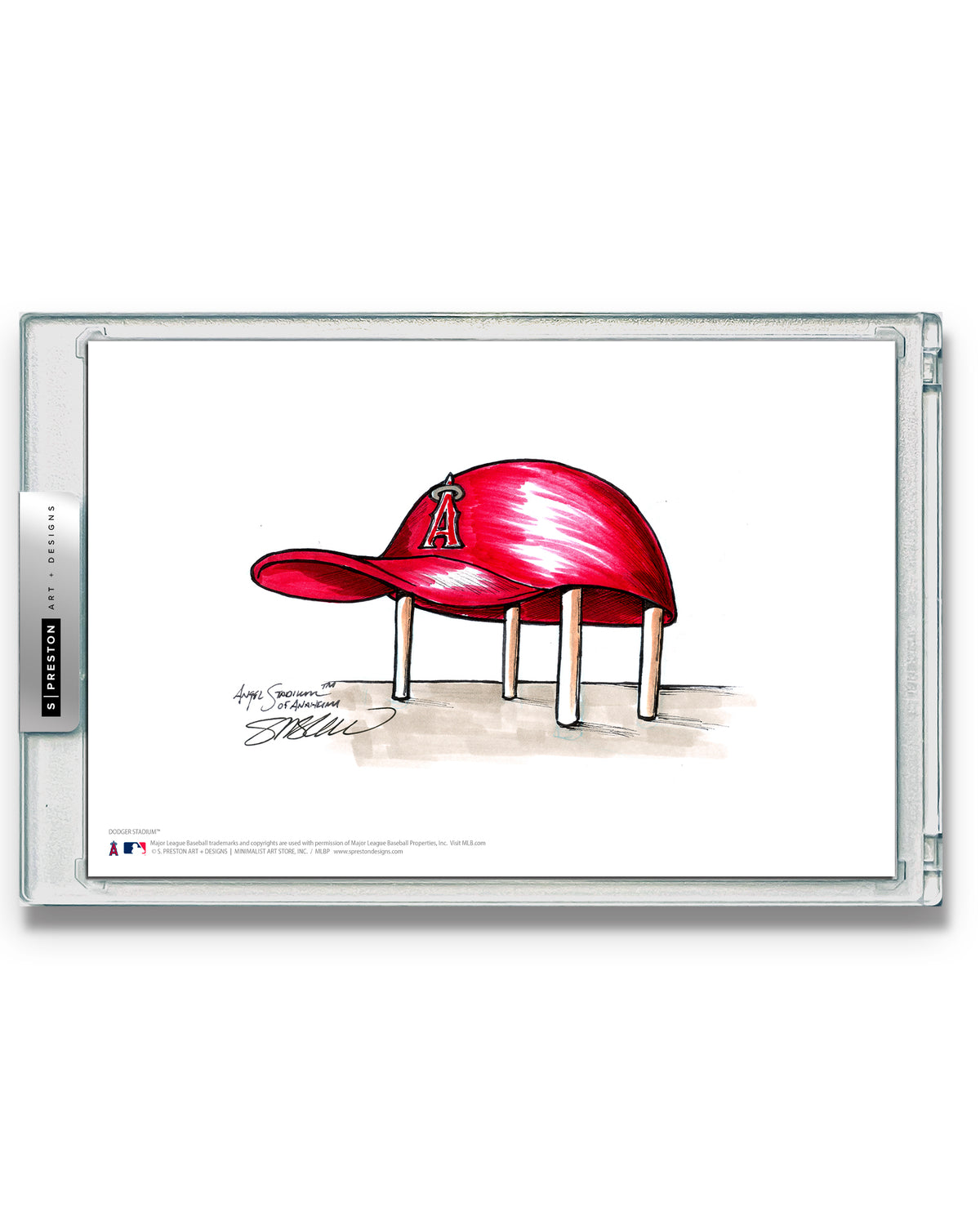 Angel Stadium Ink Sketch Limited Edition Art Card Slab