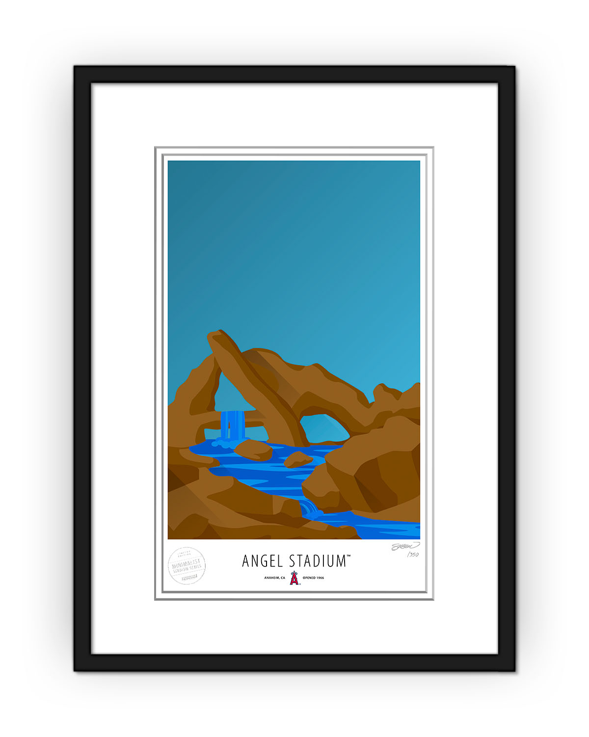 Minimalist Angel Stadium Art Print
