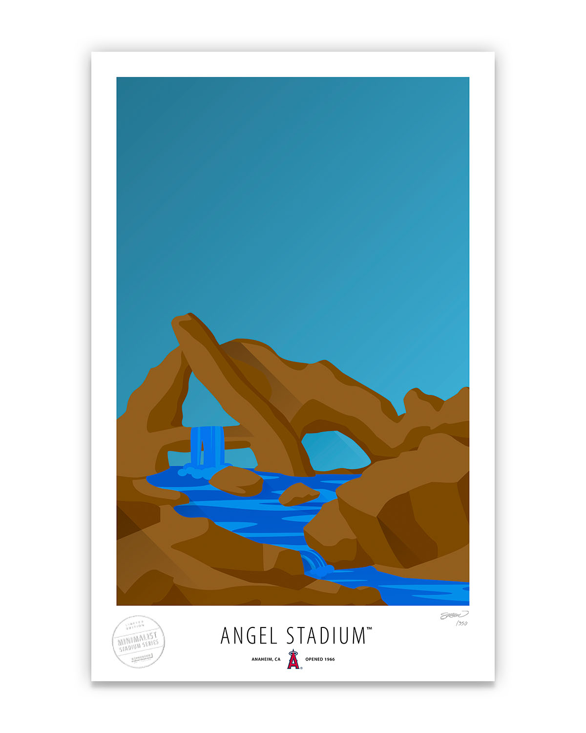 Minimalist Angel Stadium Art Print