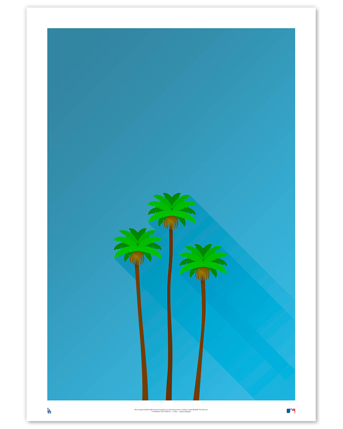 Minimalist Dodger Stadium Art Print (Three Sisters)