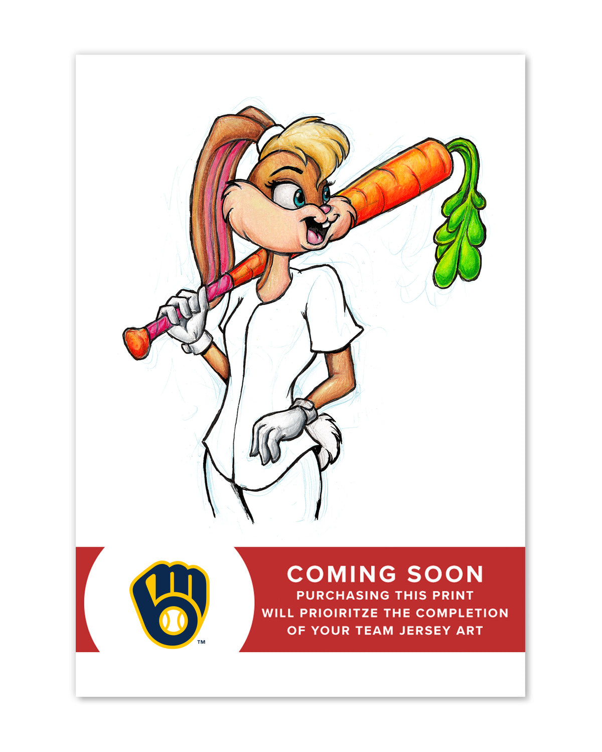 Lola Bunny x MLB Brewers Limited Edition Art Print