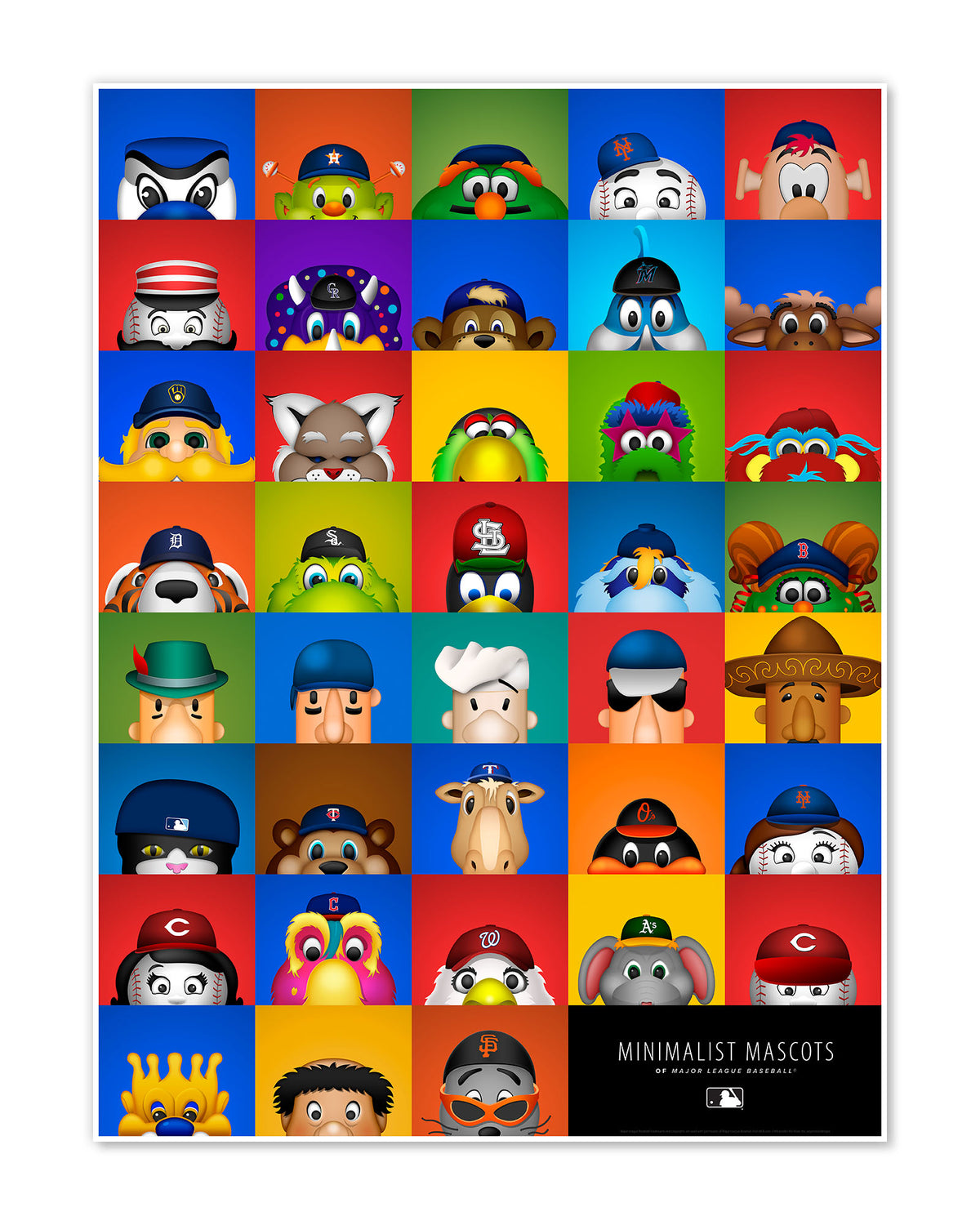 Minimalist All MLB Mascots