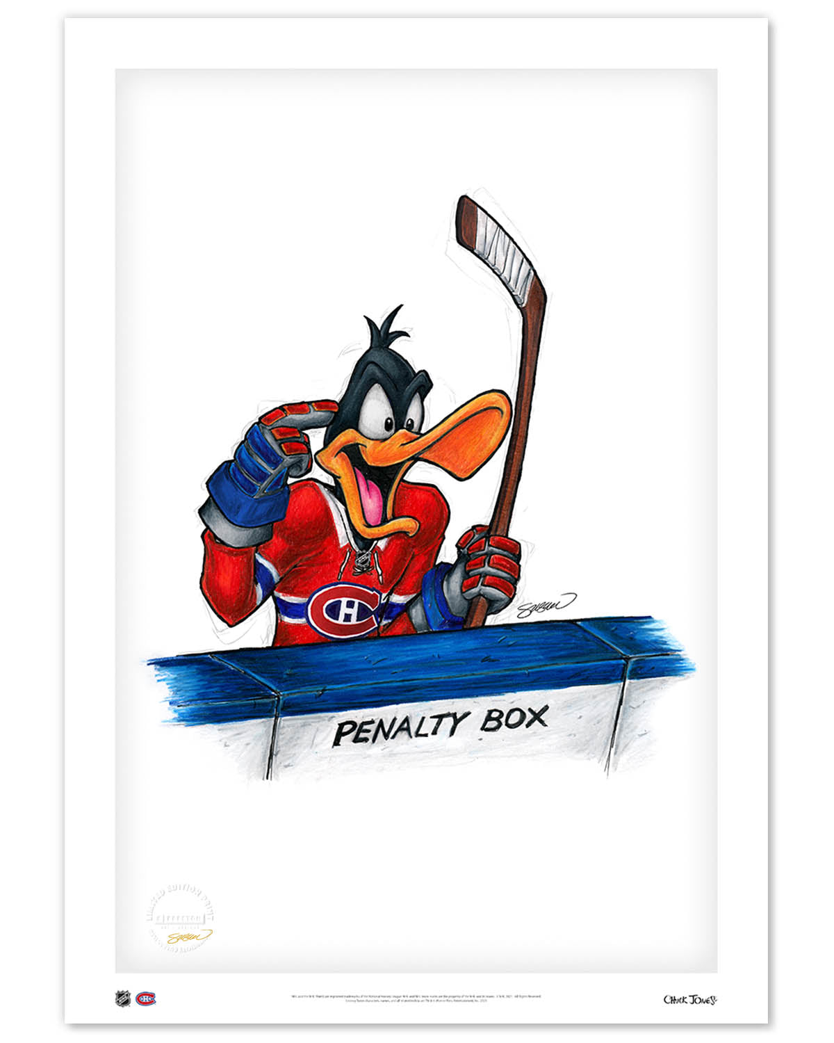 Duck Season Hockey Season x NHL Canadiens Daffy Duck Limited Edition Art Print