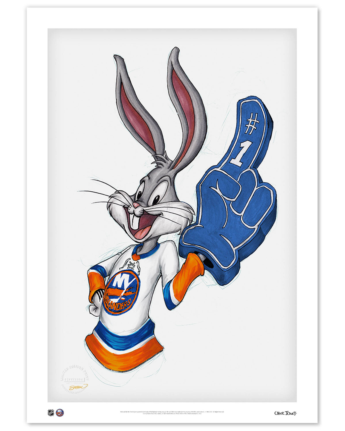 Rabbit Hockey Fan x NHL Islanders Bugs Bunny Limited Edition Art Print