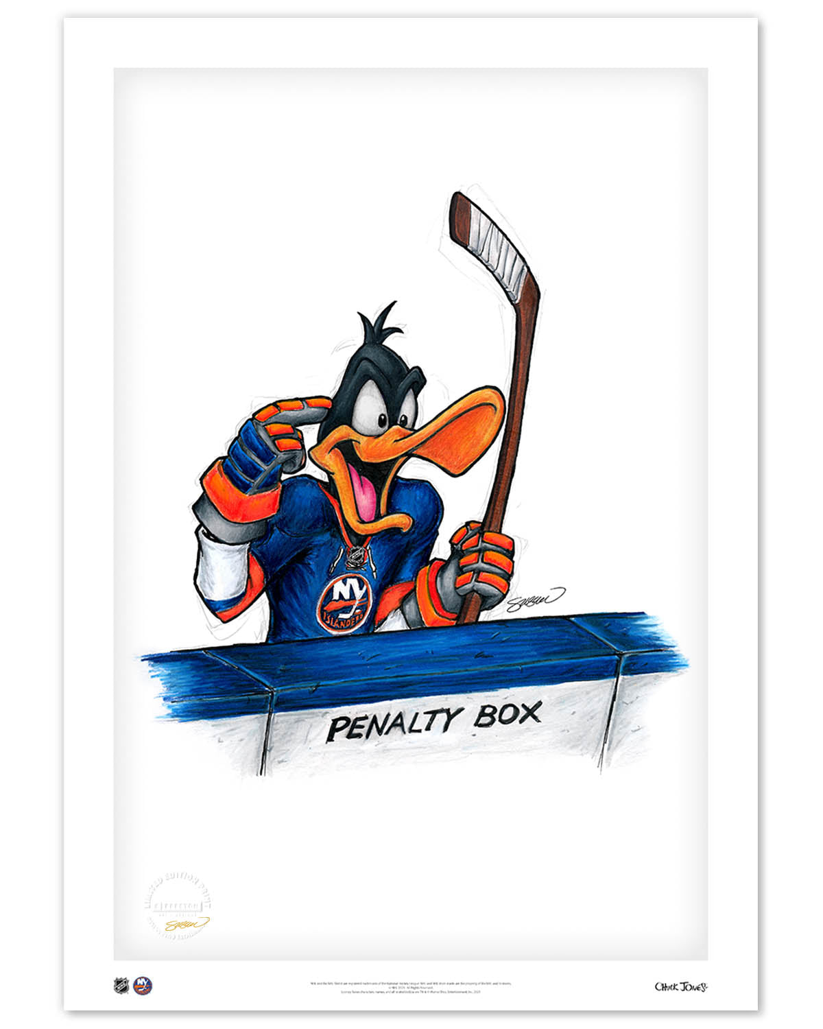 Duck Season Hockey Season x NHL Islanders Daffy Duck Limited Edition Art Print