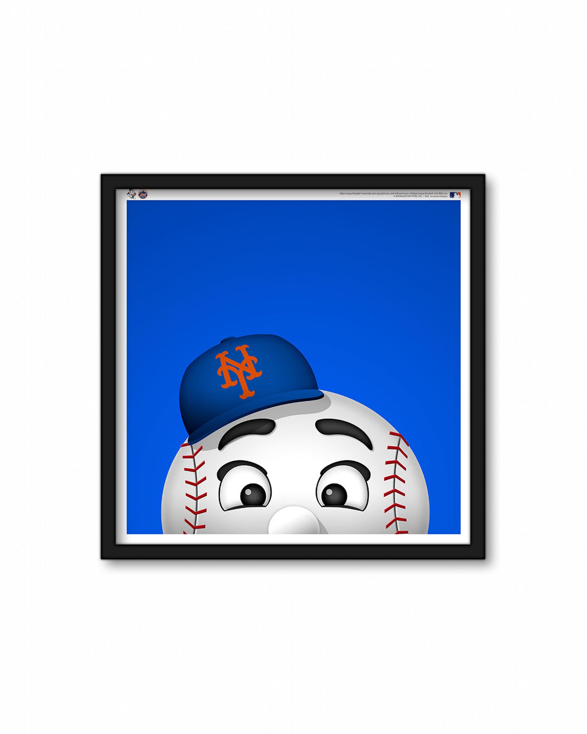 Minimalist Mr. Met Square Poster Print
