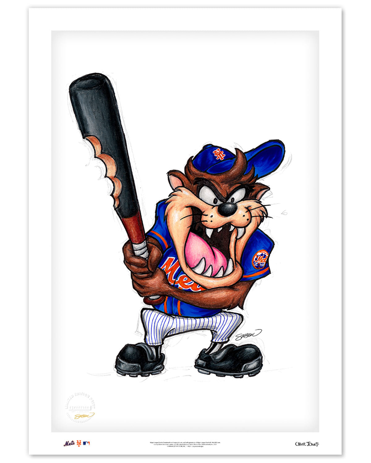 Taz On Deck x MLB Mets Limited Edition Art Print