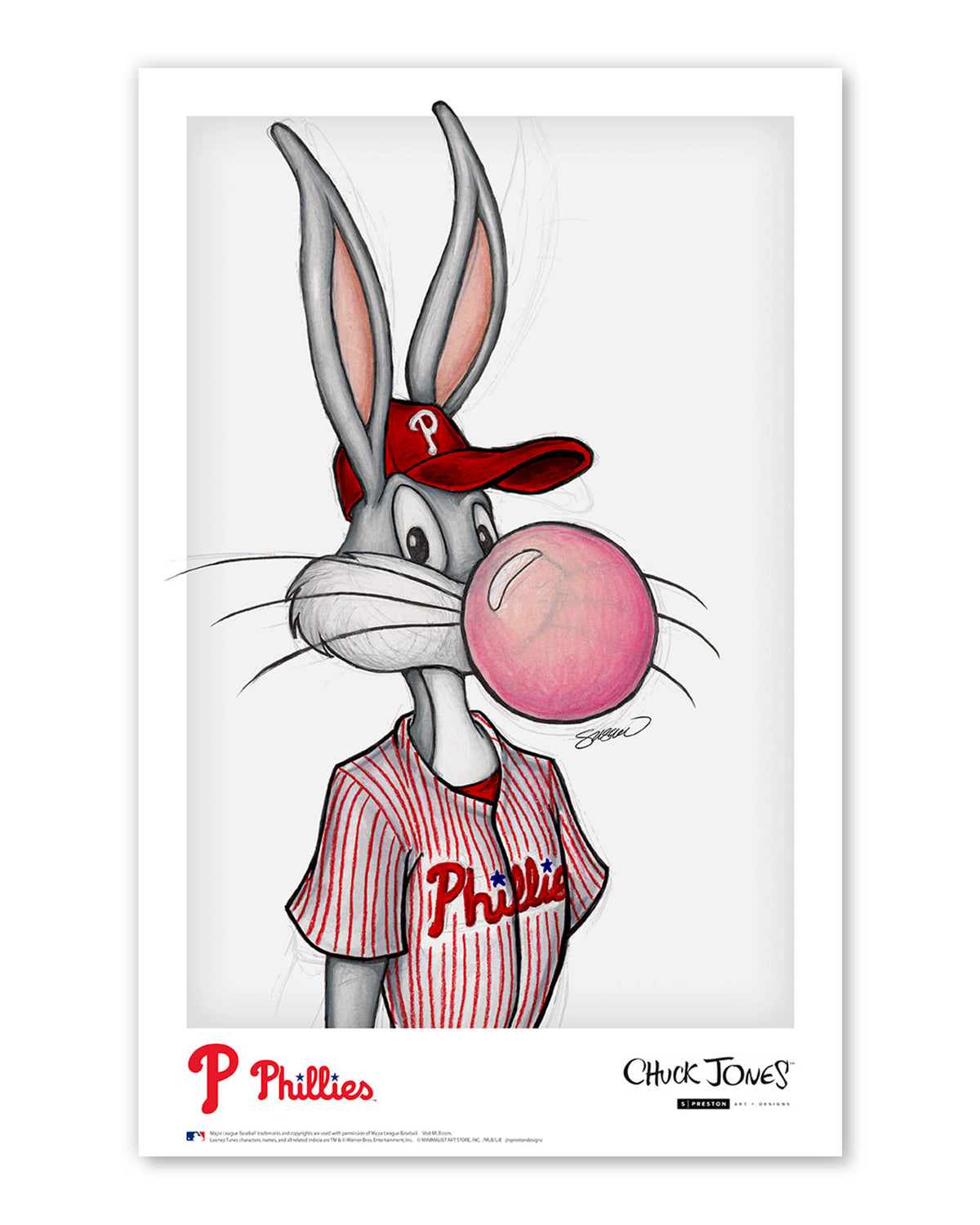 Bubblegum Bugs x MLB Bugs Bunny Phillies Poster Print