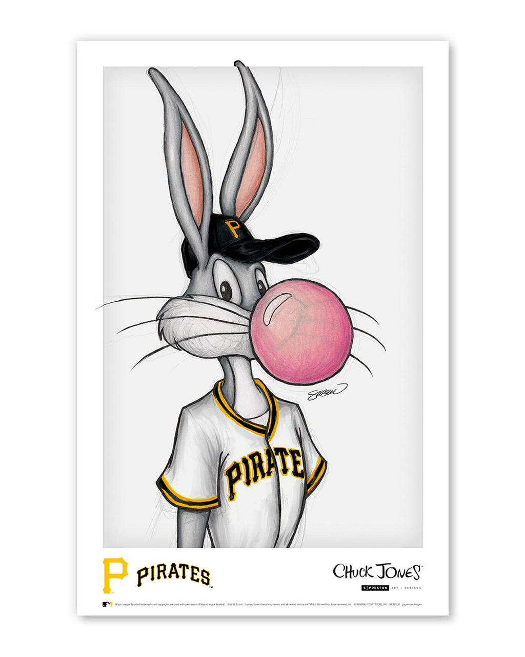 Bubblegum Bugs Bunny x MLB - Pirates by S. Preston – S. Preston Art ...