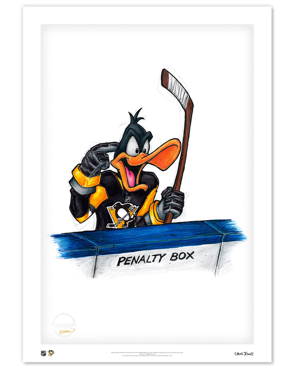 Duck Season Hockey Season x NHL Penguins Daffy Duck Limited Edition Art Print