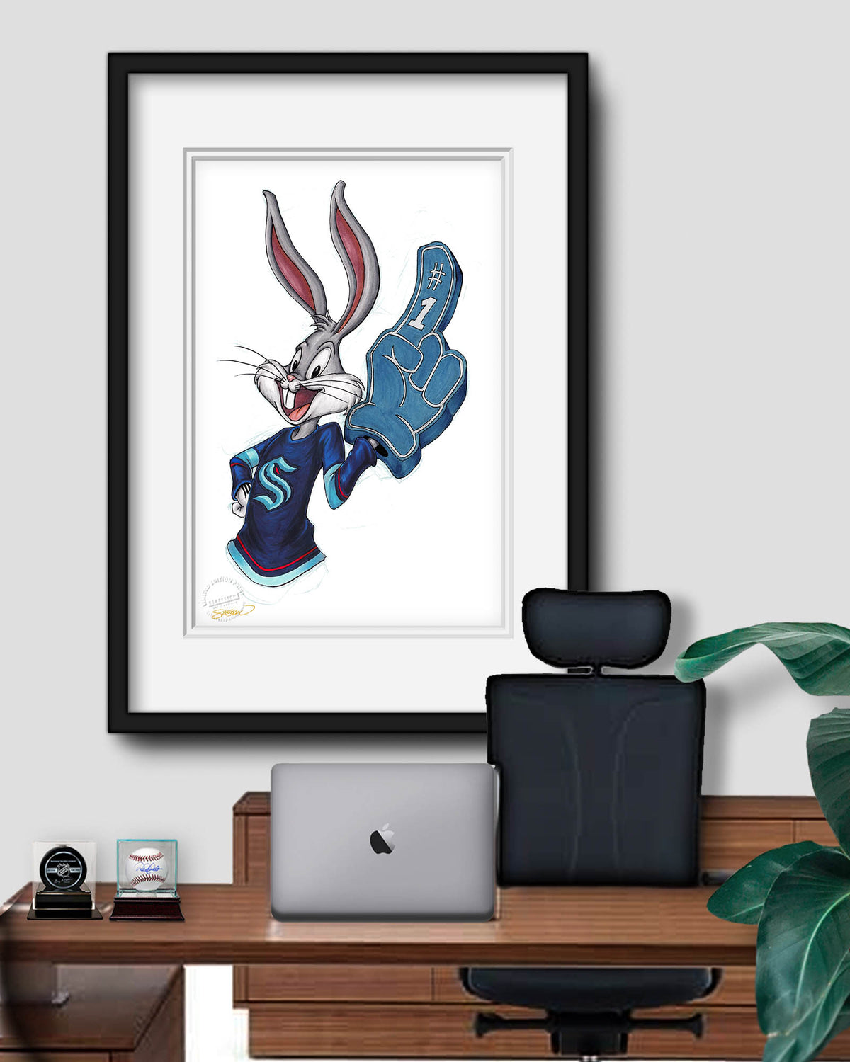 Rabbit Hockey Fan x NHL Kraken Bugs Bunny Limited Edition Art Print