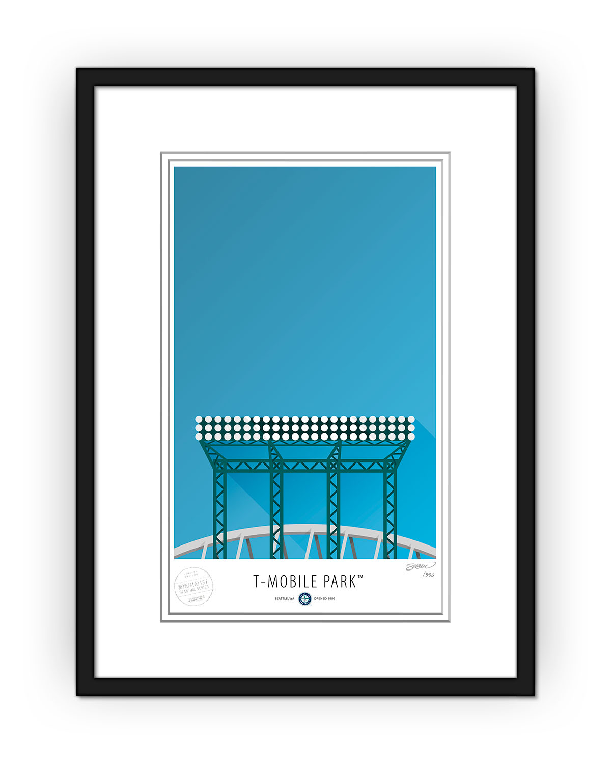 Minimalist T-Mobile Park Art Print (Floodlights)