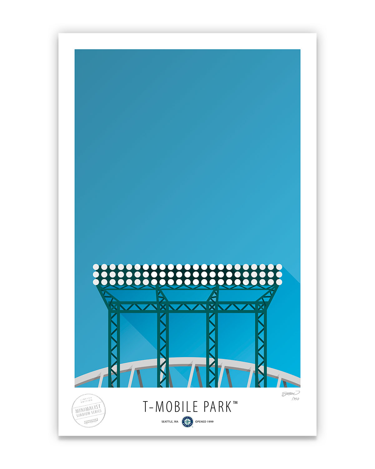 Minimalist T-Mobile Park Art Print (Floodlights)