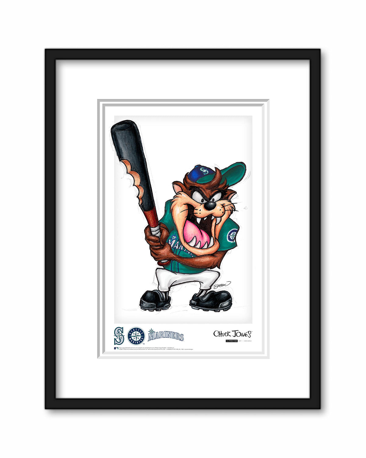 Taz on Deck x MLB Mariners Poster Print