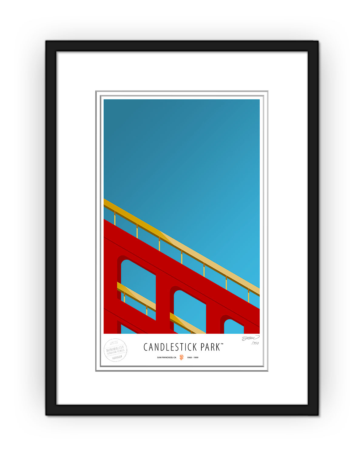 Minimalist Candlestick Park Art Print