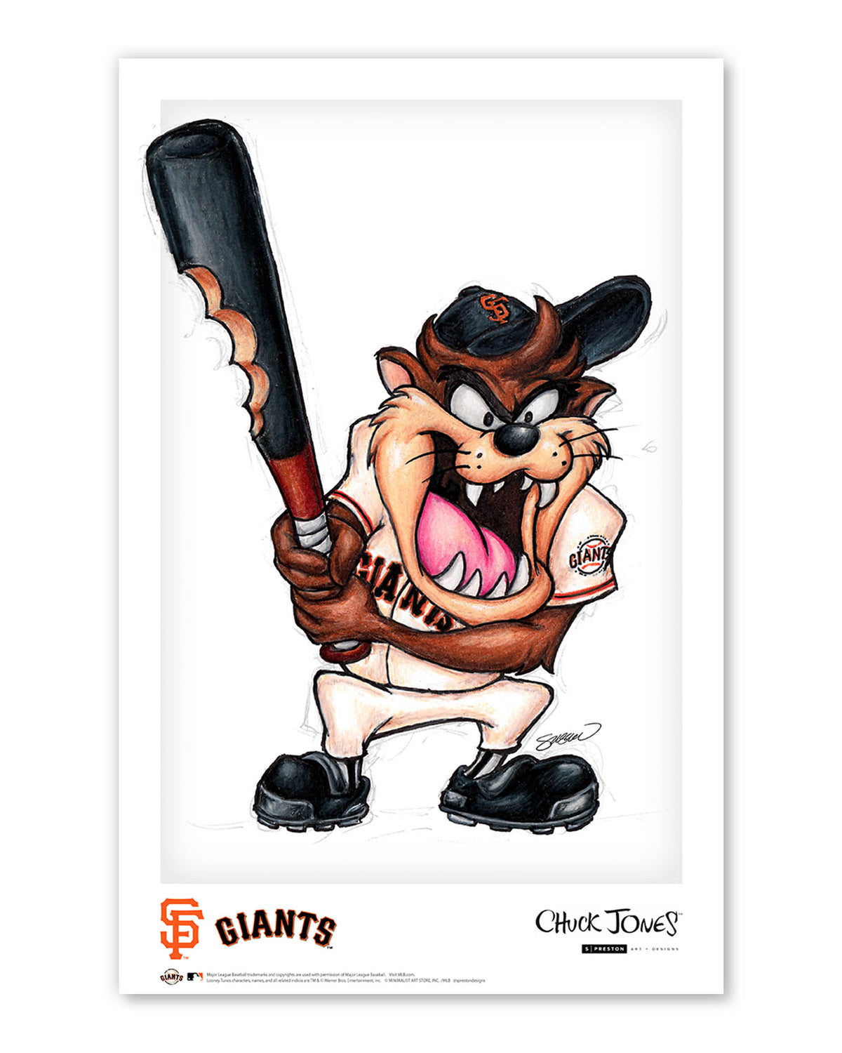 Taz On Deck x MLB Giants Poster Print