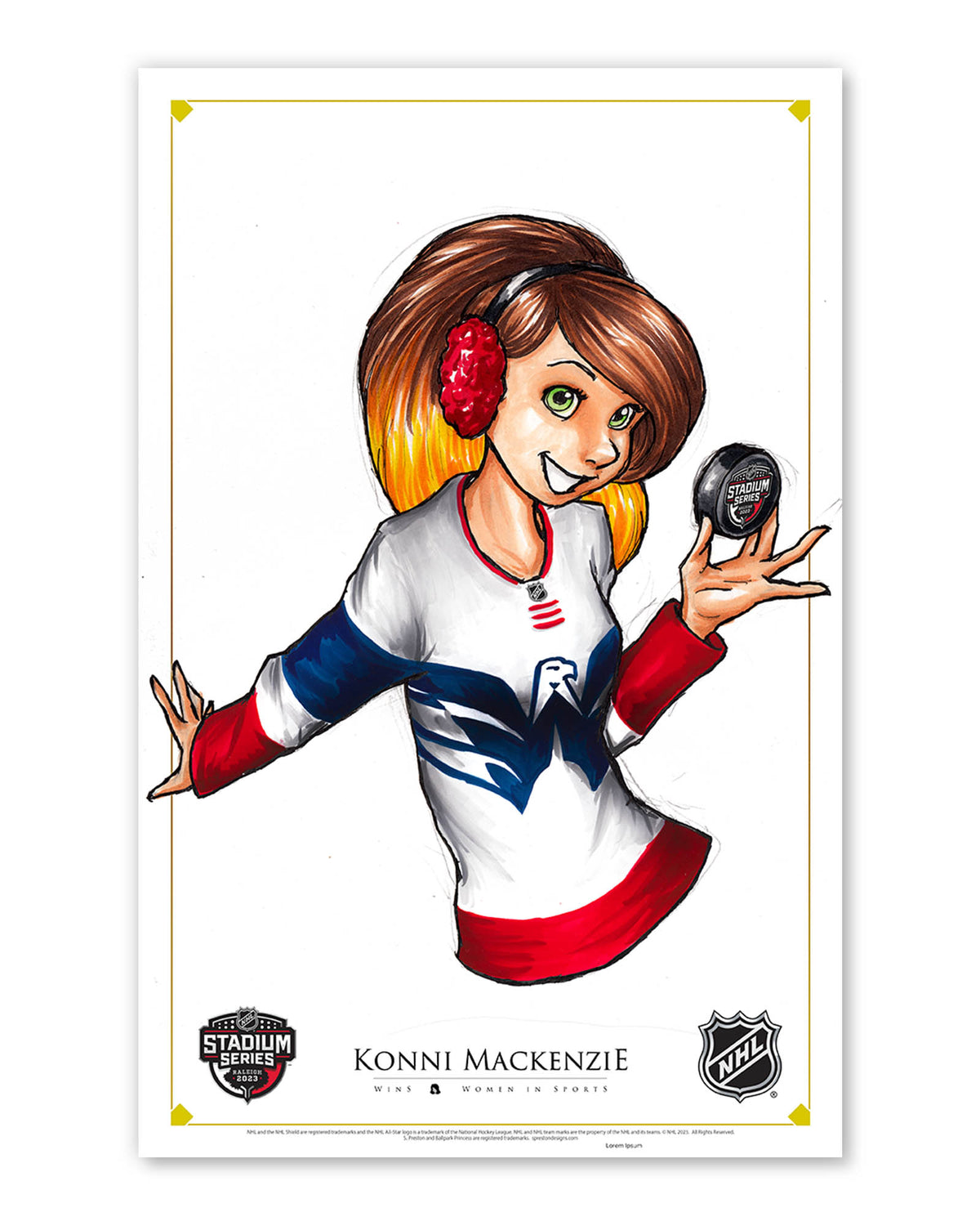 WinS® NHL Konni Mackenzie 2023 Stadium Series Jersey Poster Print