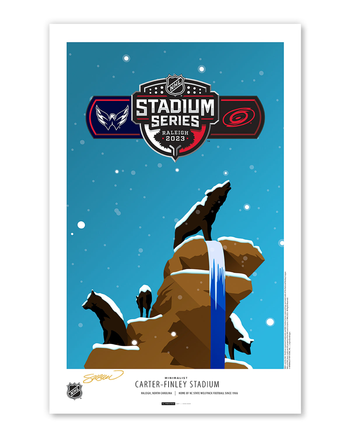 Minimalist Carter-Finley Stadium 2023 Stadium Series Limited Edition Art Prints