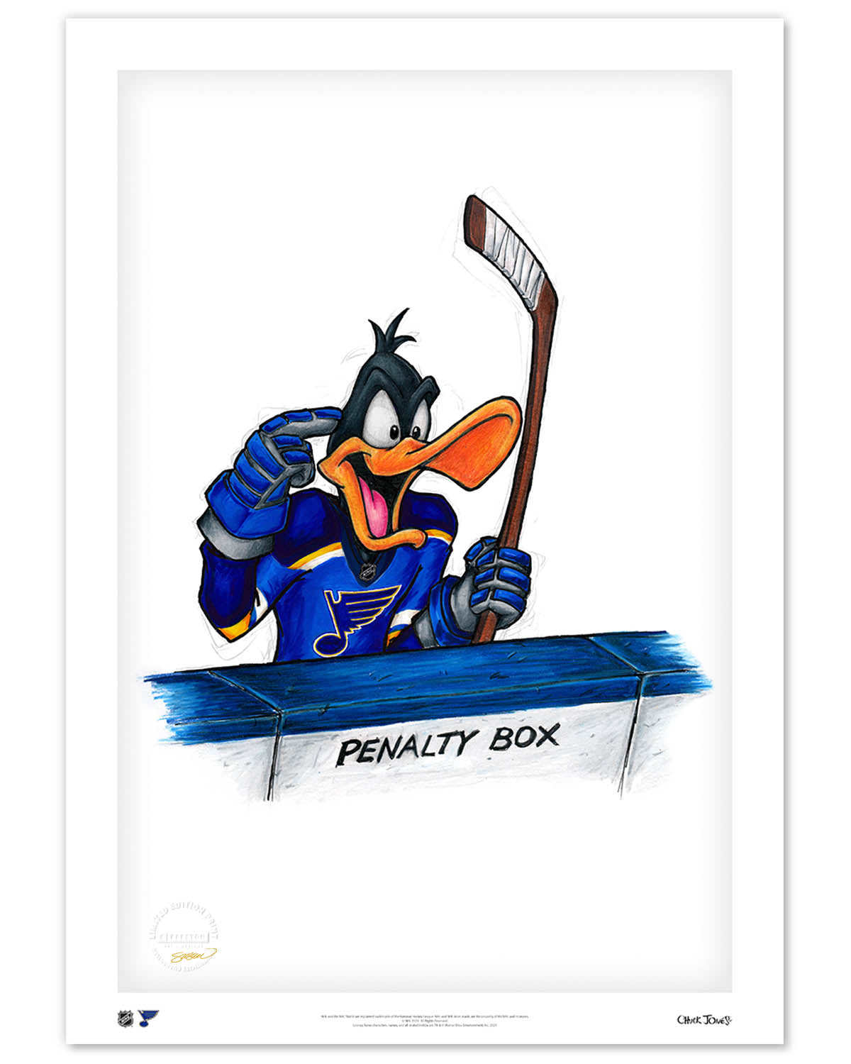 Duck Season Hockey Season x NHL Blues Daffy Duck Limited Edition Art Print