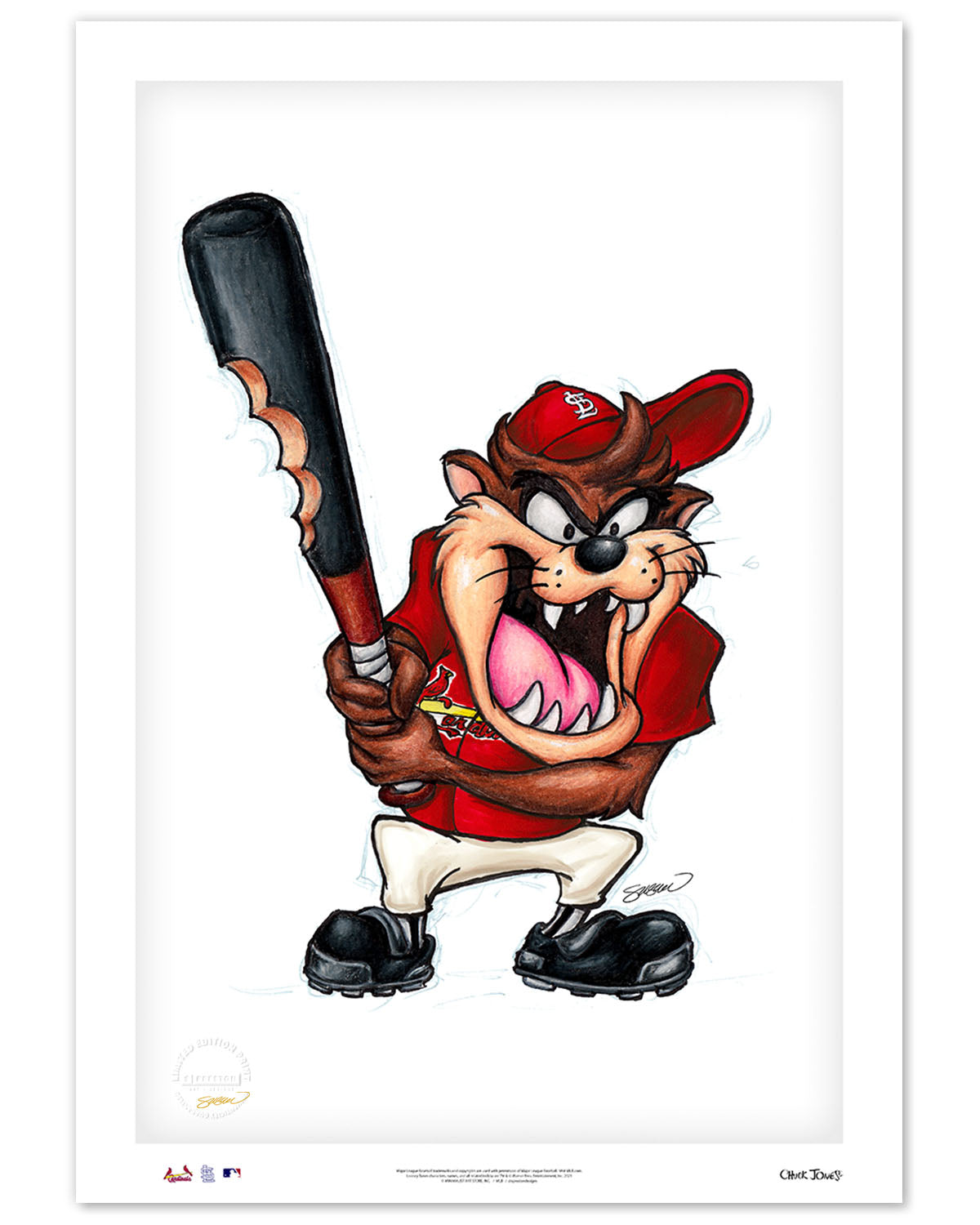 Taz On Deck x MLB Cardinals Limited Edition Art Print