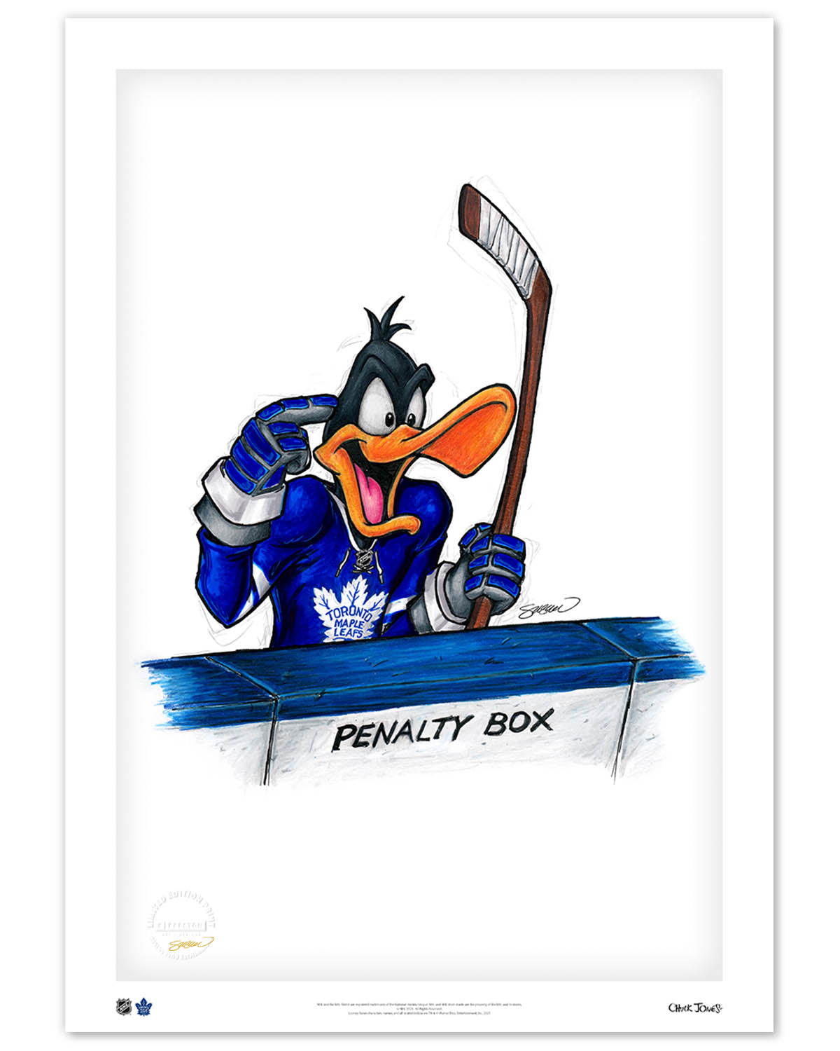 Duck Season Hockey Season x NHL Maple Leafs Daffy Duck Limited Edition Art Print