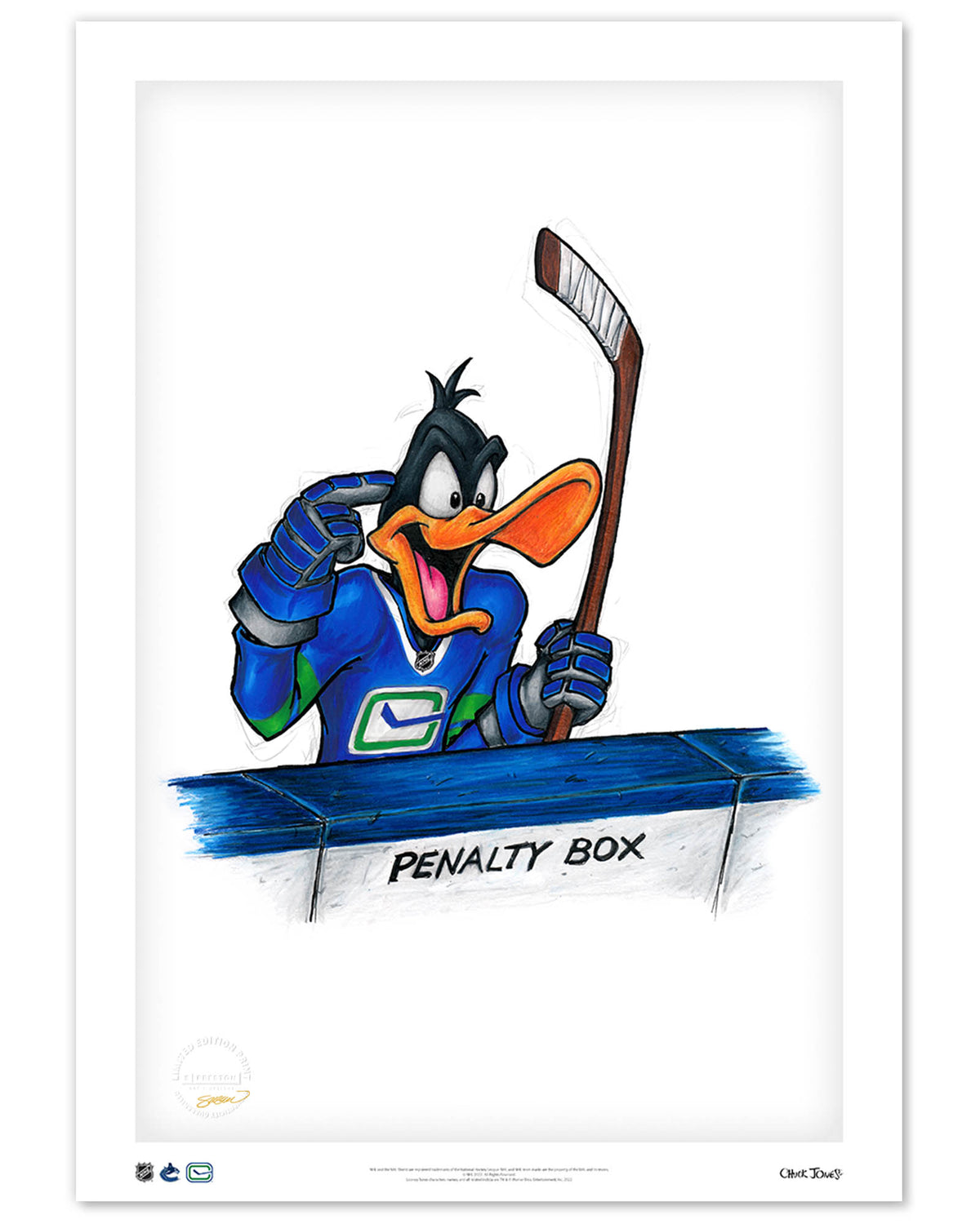 Duck Season Hockey Season x NHL Canucks Daffy Duck Limited Edition Art Print