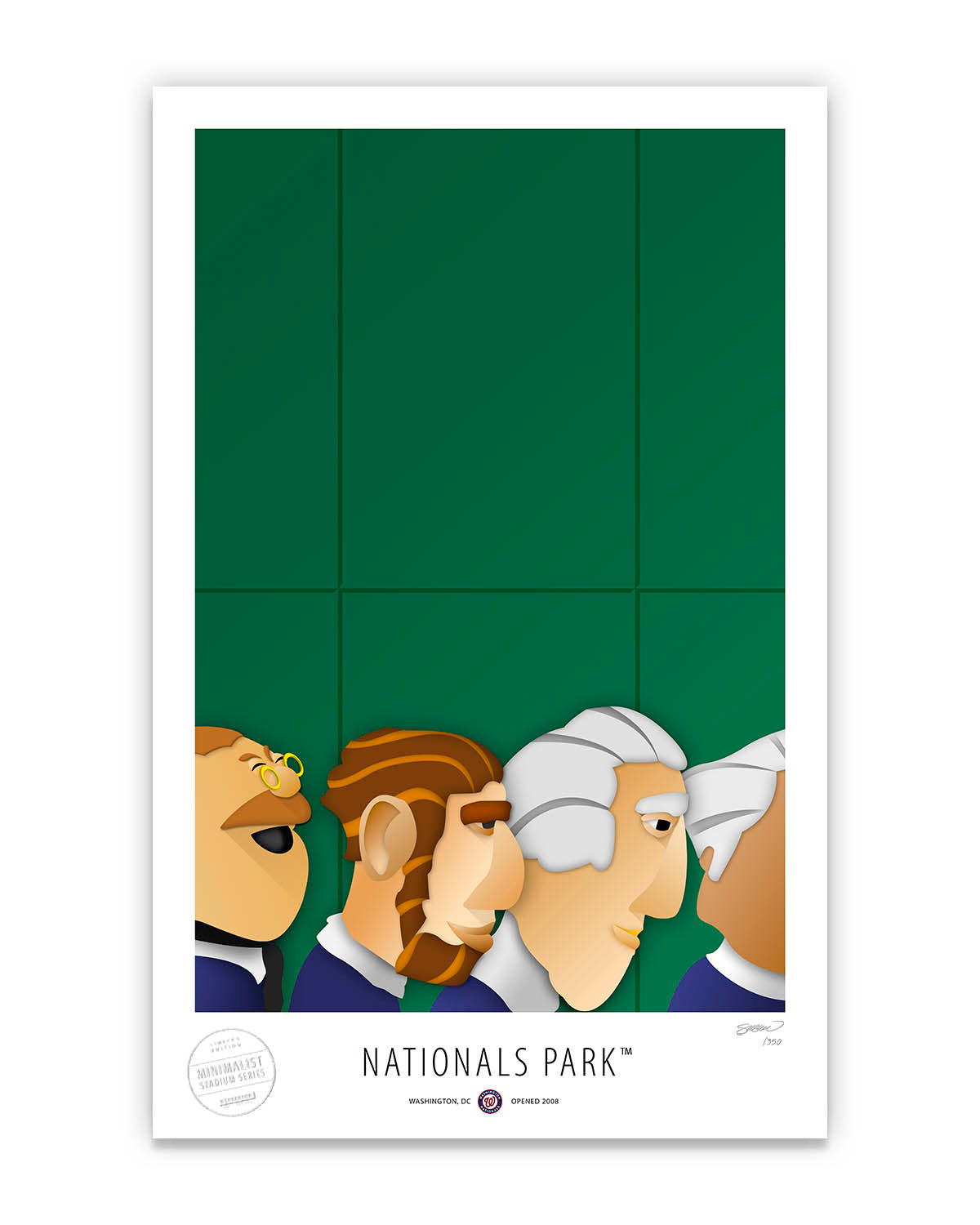 Minimalist Nationals Park Art Print