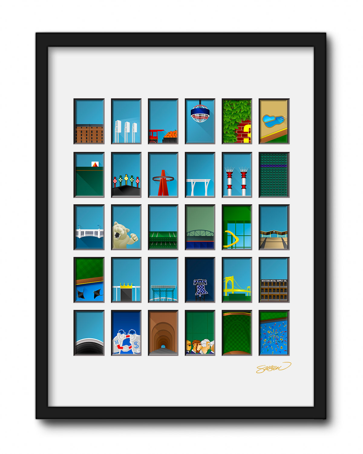 ALL Minimalist MLB Ballparks Collector's Edition