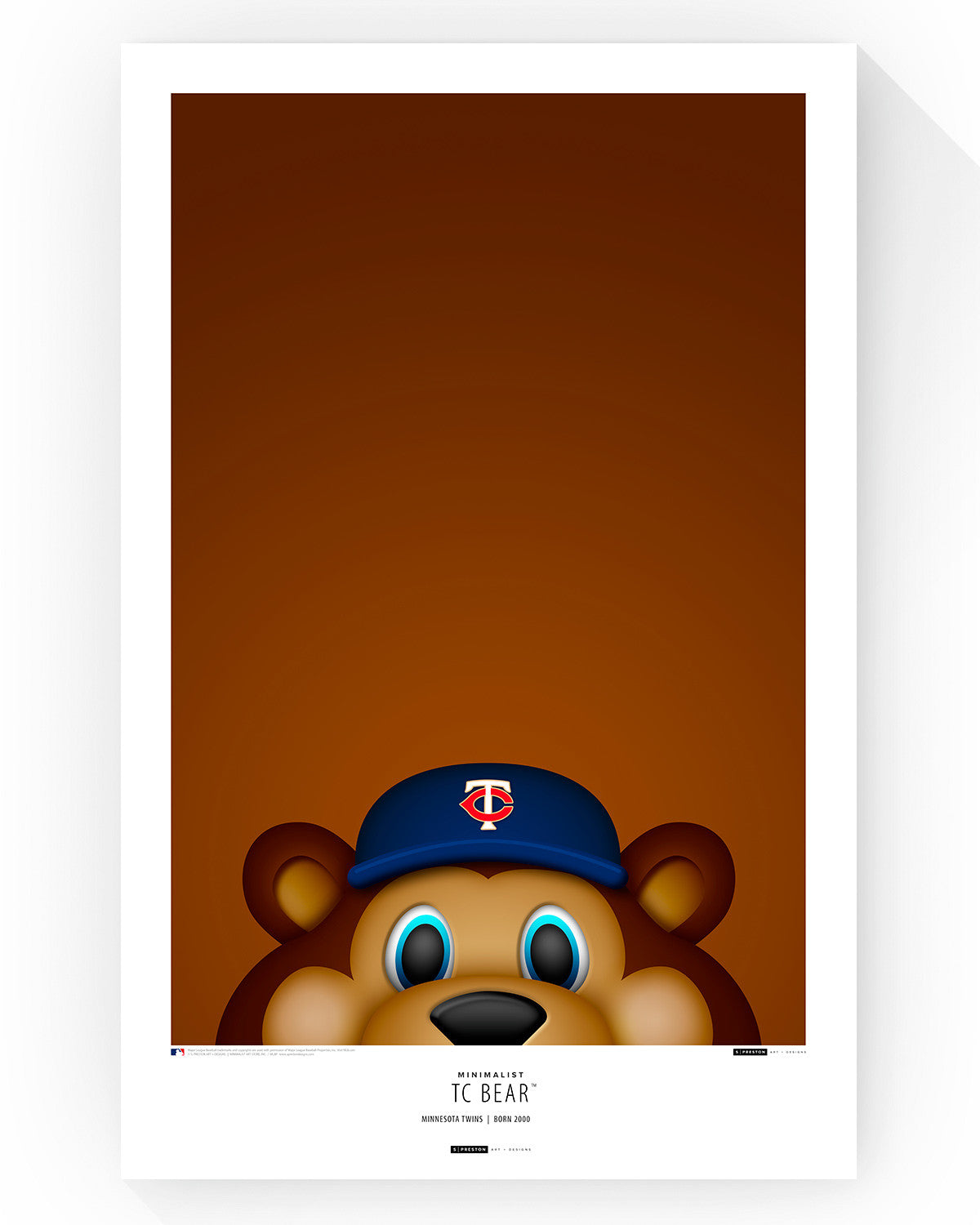 Minimalist T.C. Bear Art Poster - Clearance Clearance - S. Preston Art + Designs - S. Preston Art + Designs