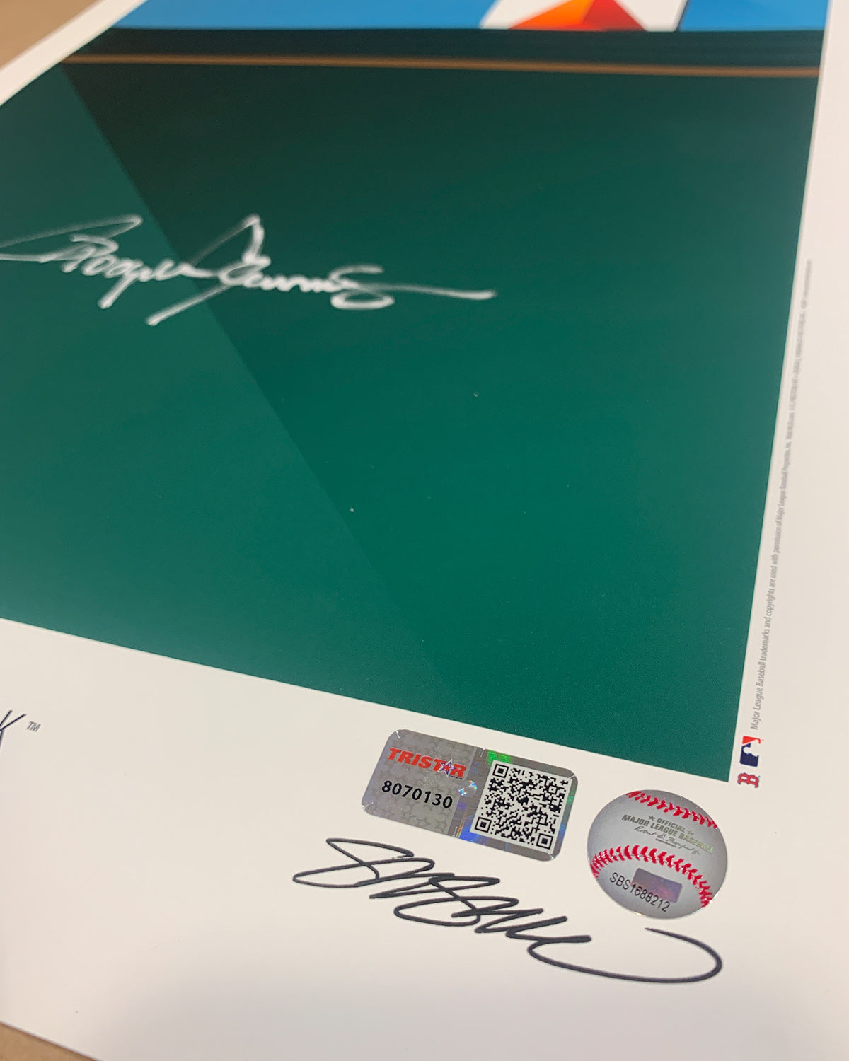 Minimalist Fenway Park - Roger Clemens Autographed - Poster Print - Authenticated