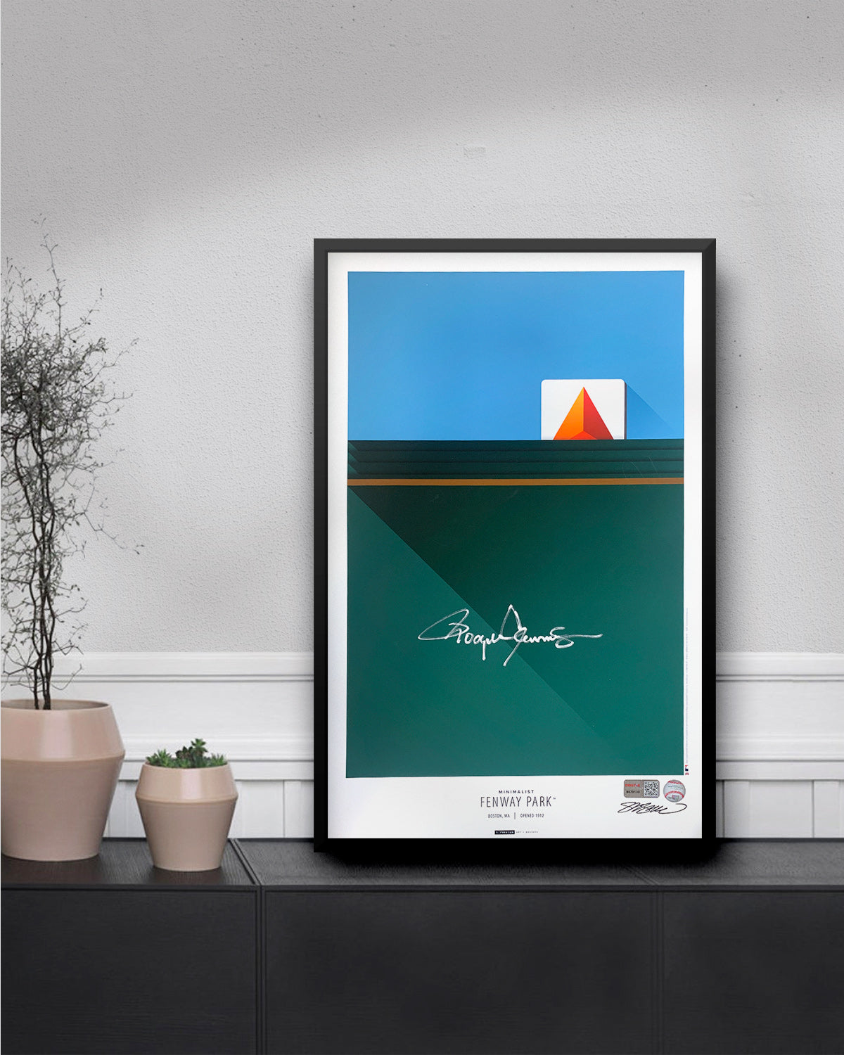 Minimalist Fenway Park - Roger Clemens Autographed - Poster Print - Authenticated