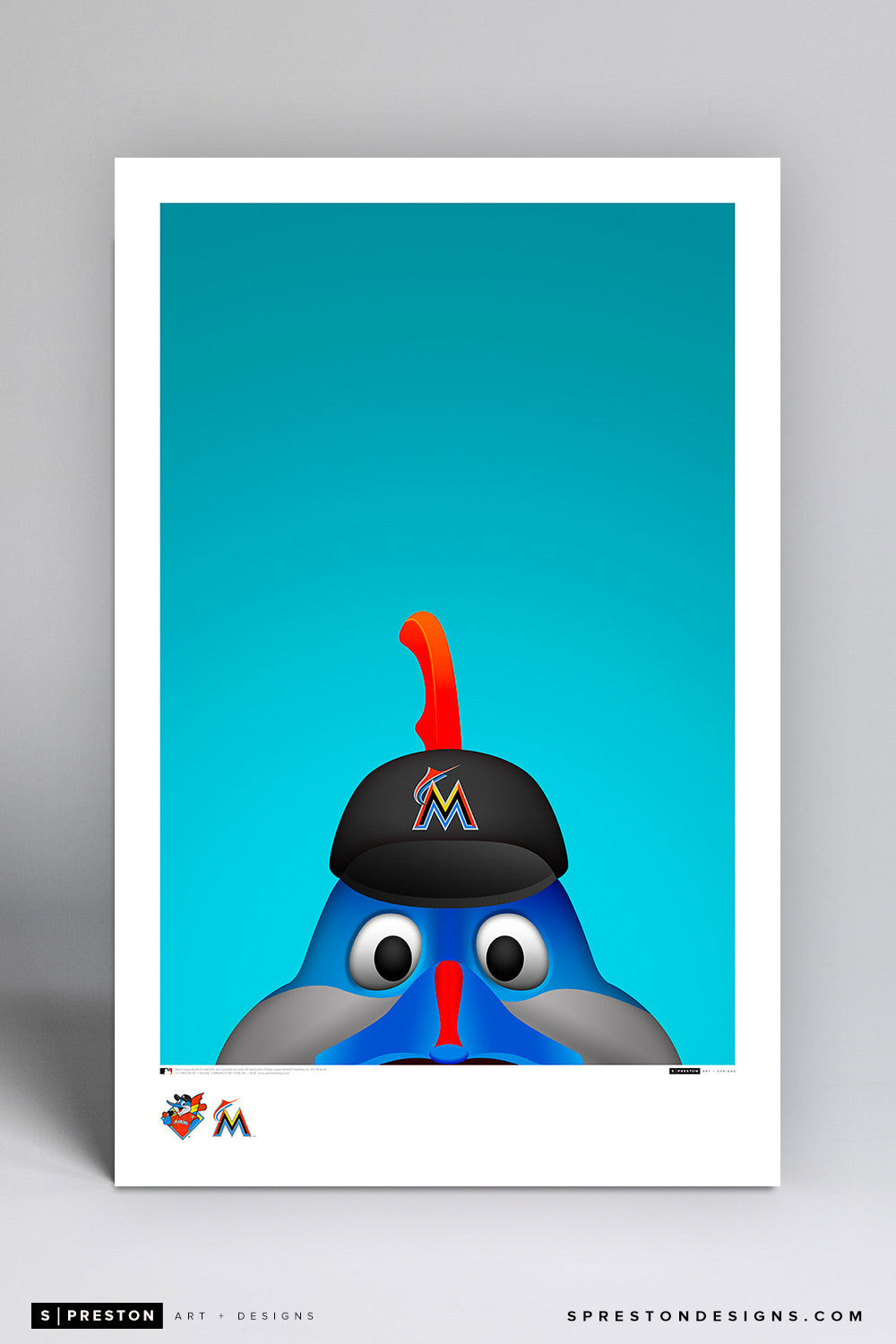 Minimalist Billy The Marlin Art Poster Art Poster - Miami Marlins - S. Preston Art + Designs