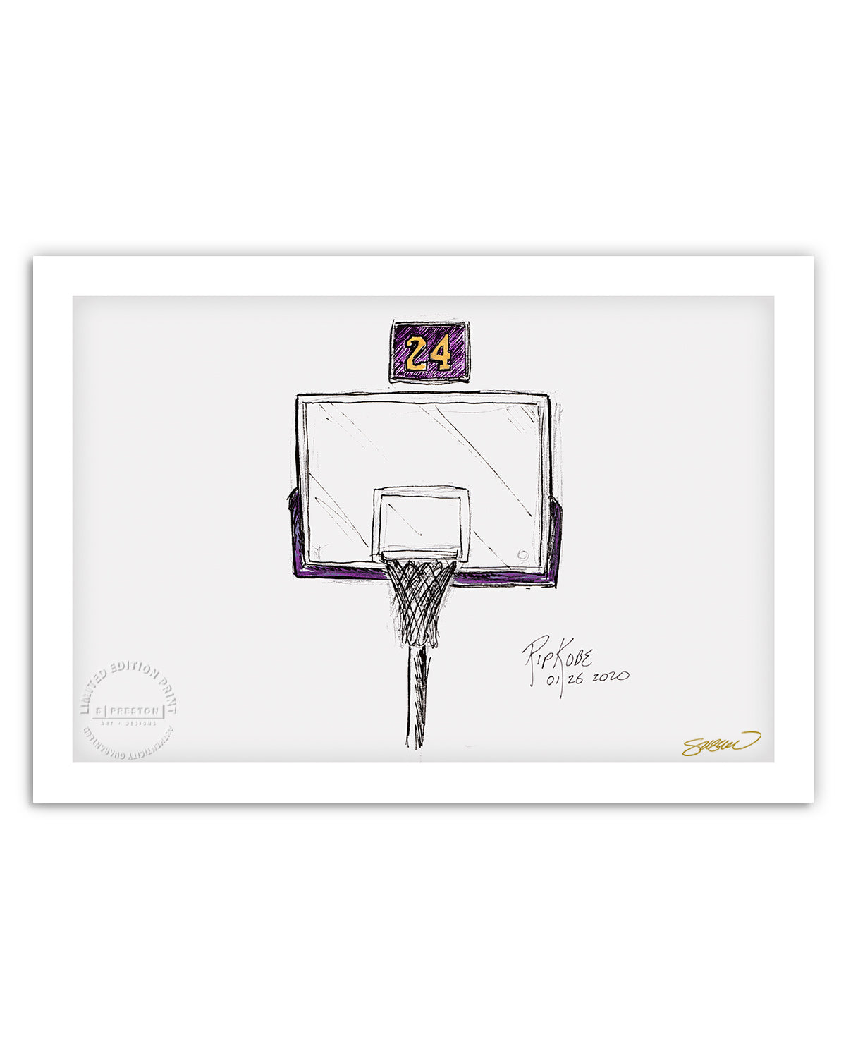 Remembering Mamba Tribute Sketch Print