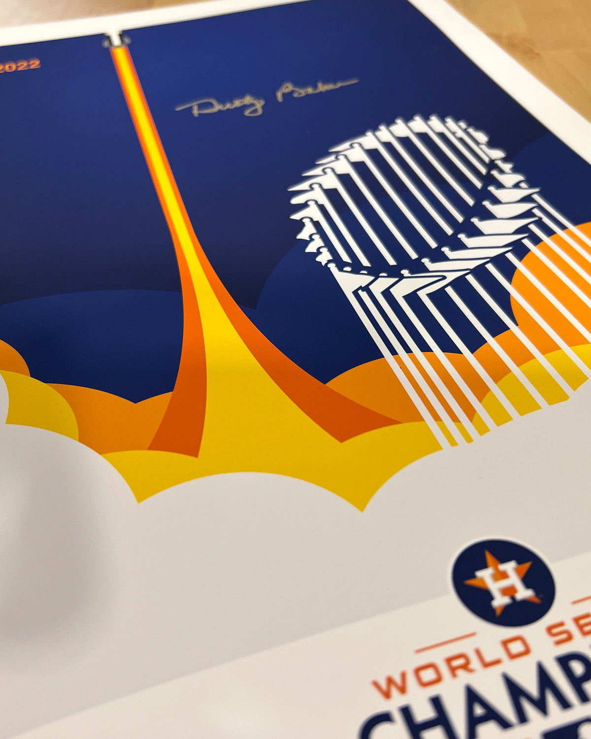 Minimalist World Series 2022 - Dusty Baker Autographed - Poster Print - Authenticated