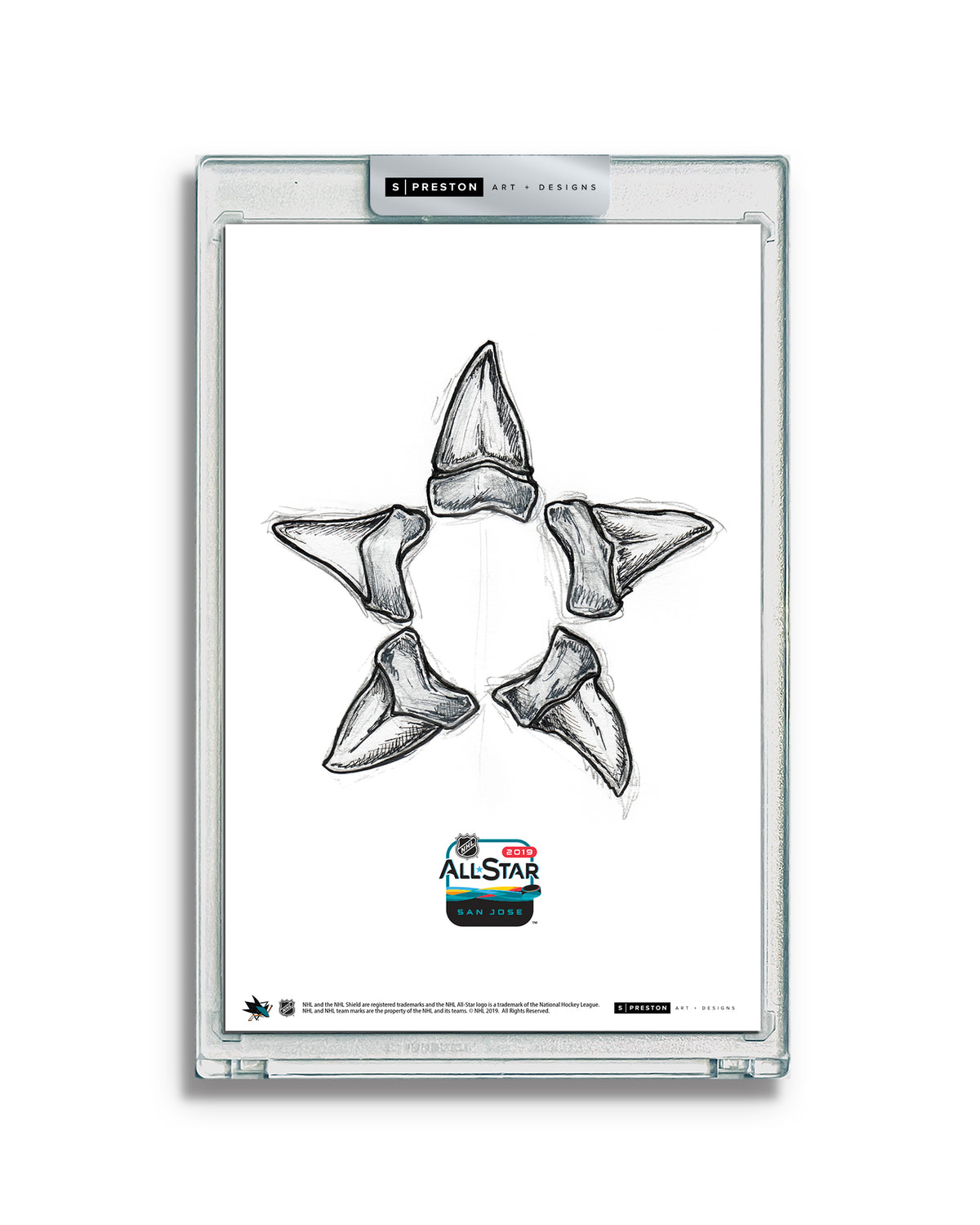 2019 NHL All-Star Game Sketch Art Card Slab