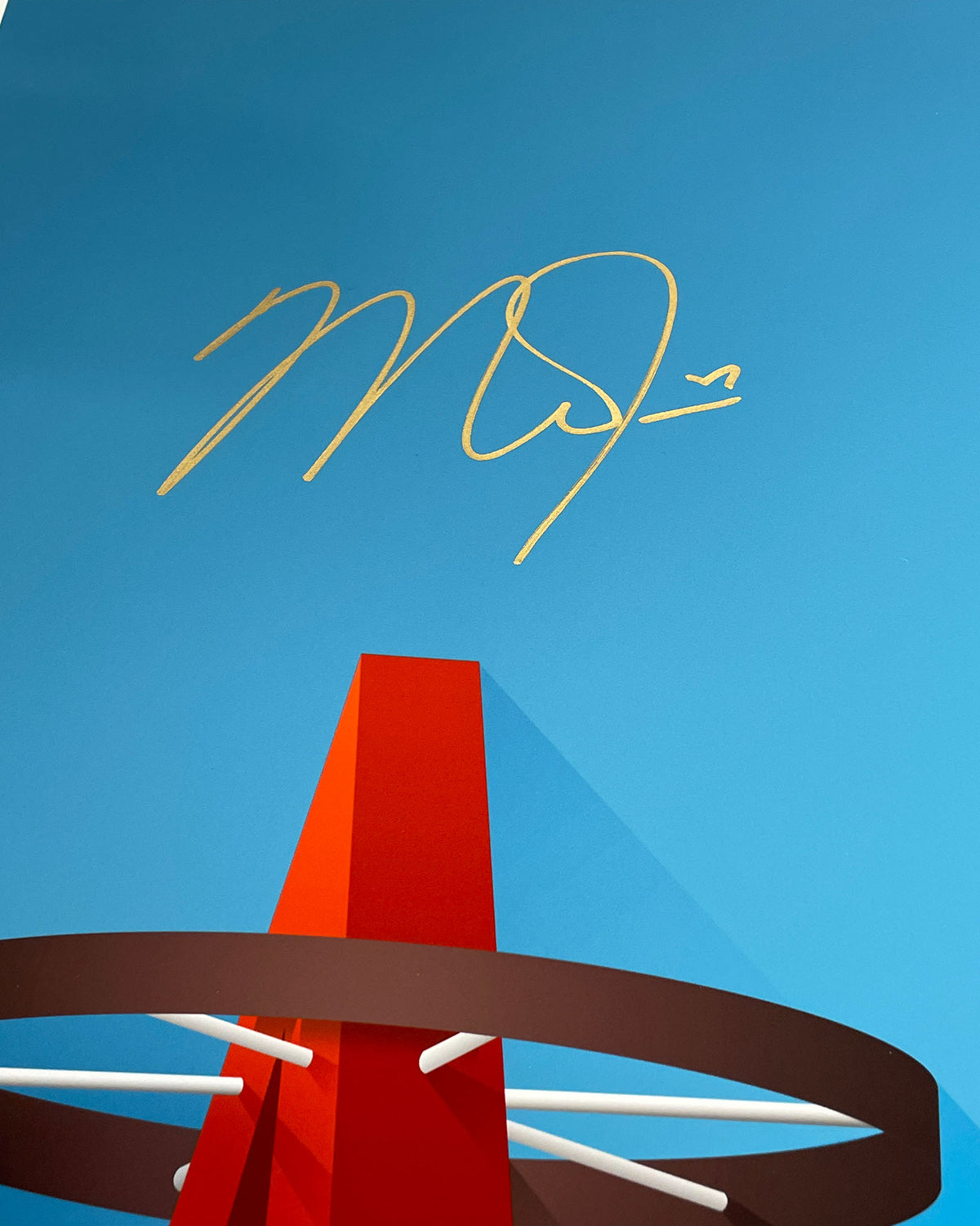 Minimalist Angel Stadium - Mike Trout Autographed - Poster Print - MLB Authenticated