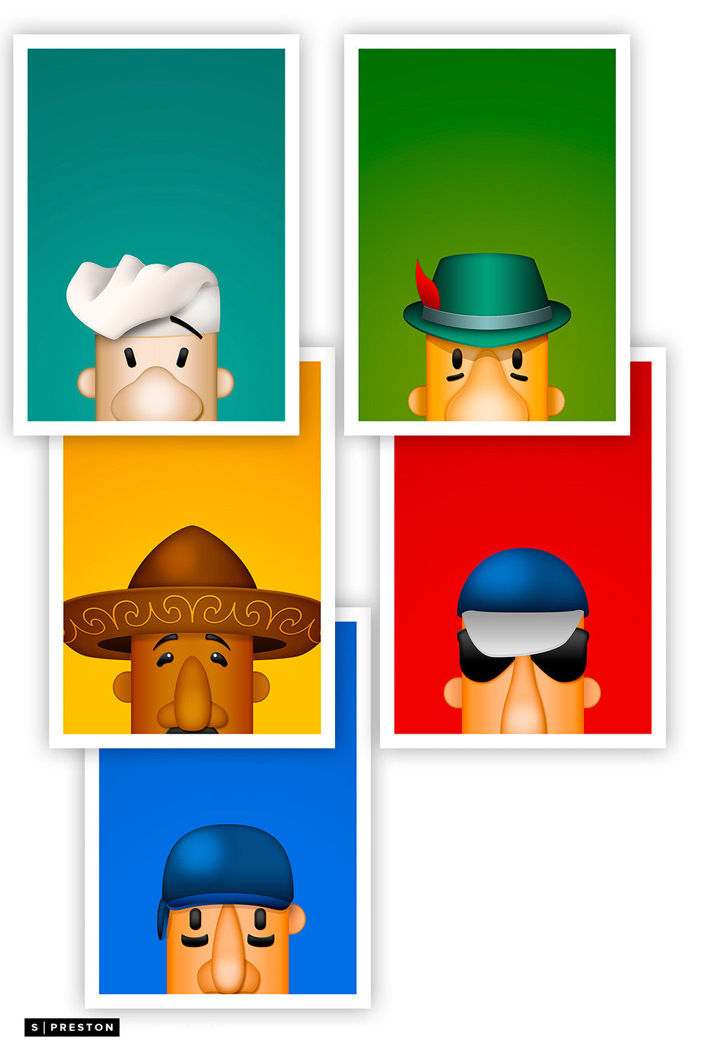 Minimalist Racing Sausage Art Print Set - Milwaukee Brewers - S. Preston