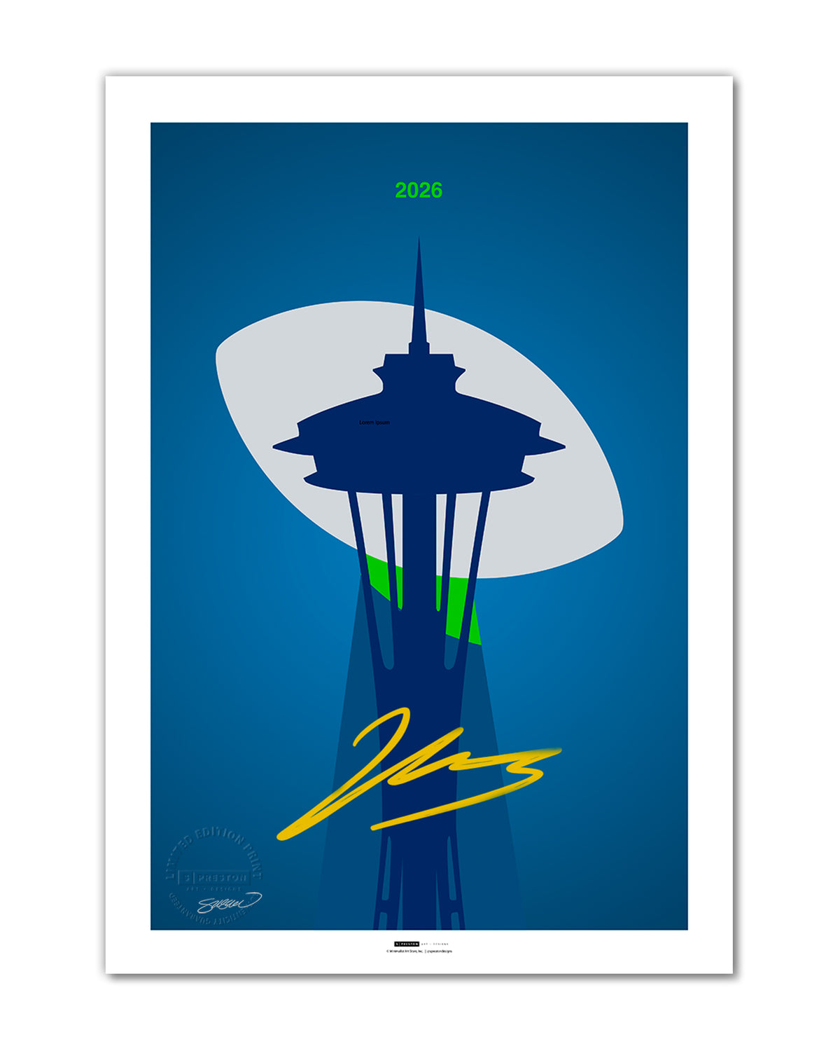 Minimalist 2026 Football Championship Art Print