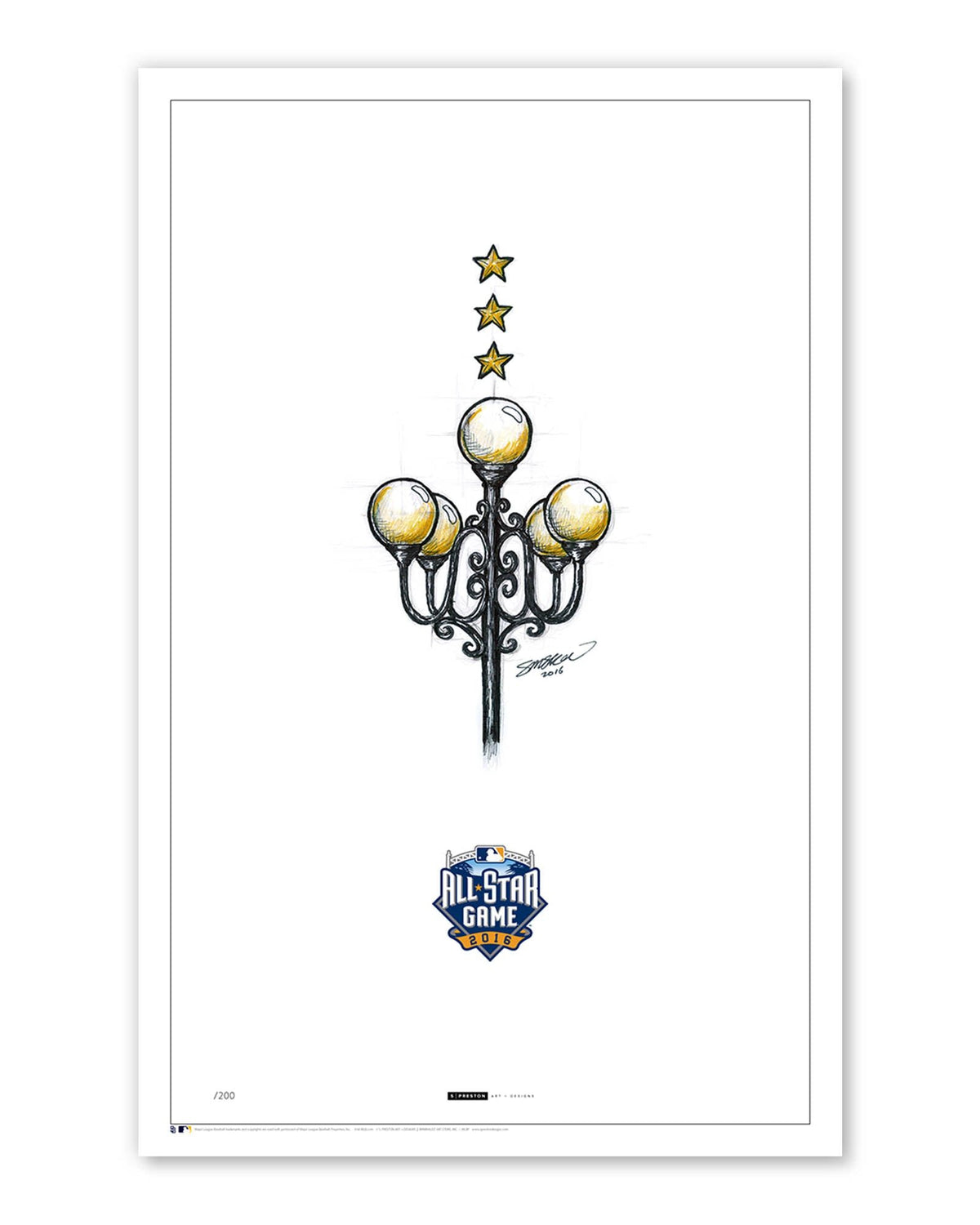 2016 MLB All-Star Game Sketch Poster Print - SOLD OUT