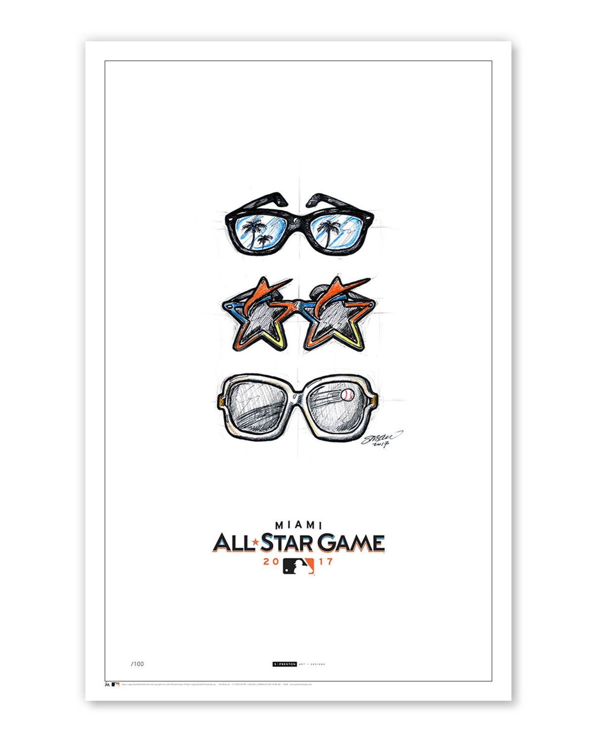 2017 MLB All-Star Game Sketch Poster Print