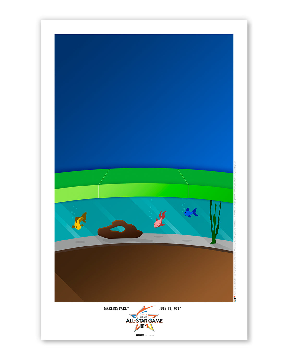 2017 MLB All-Star Game Minimalist Marlins Park Poster Print LE100
