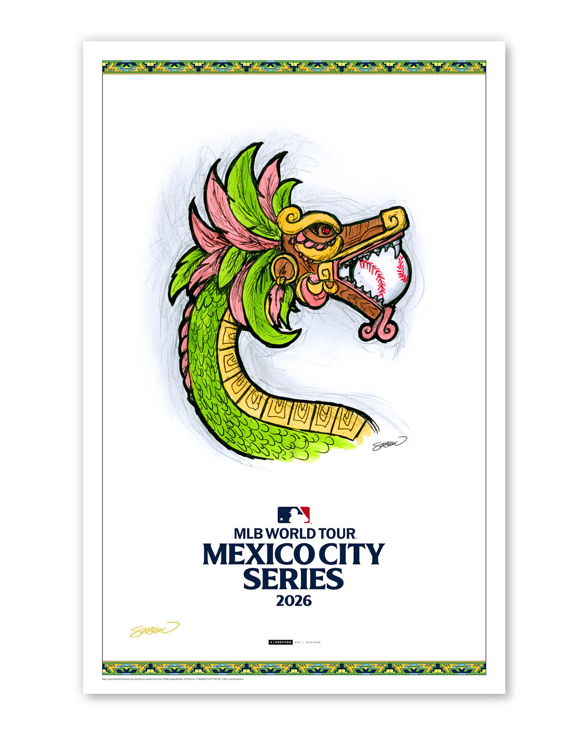 2026 MLB Mexico City Series Sketch Limited Edition Art