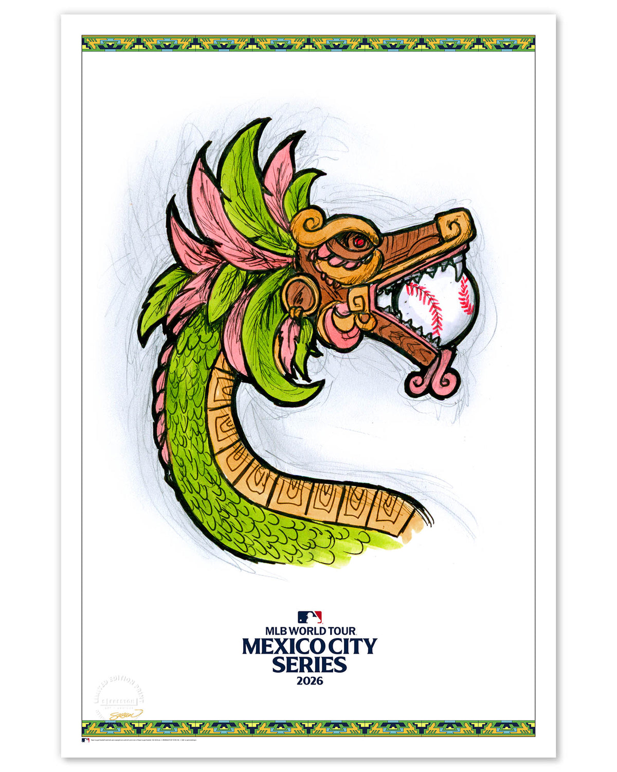 2026 MLB Mexico City Series Sketch Limited Edition Art