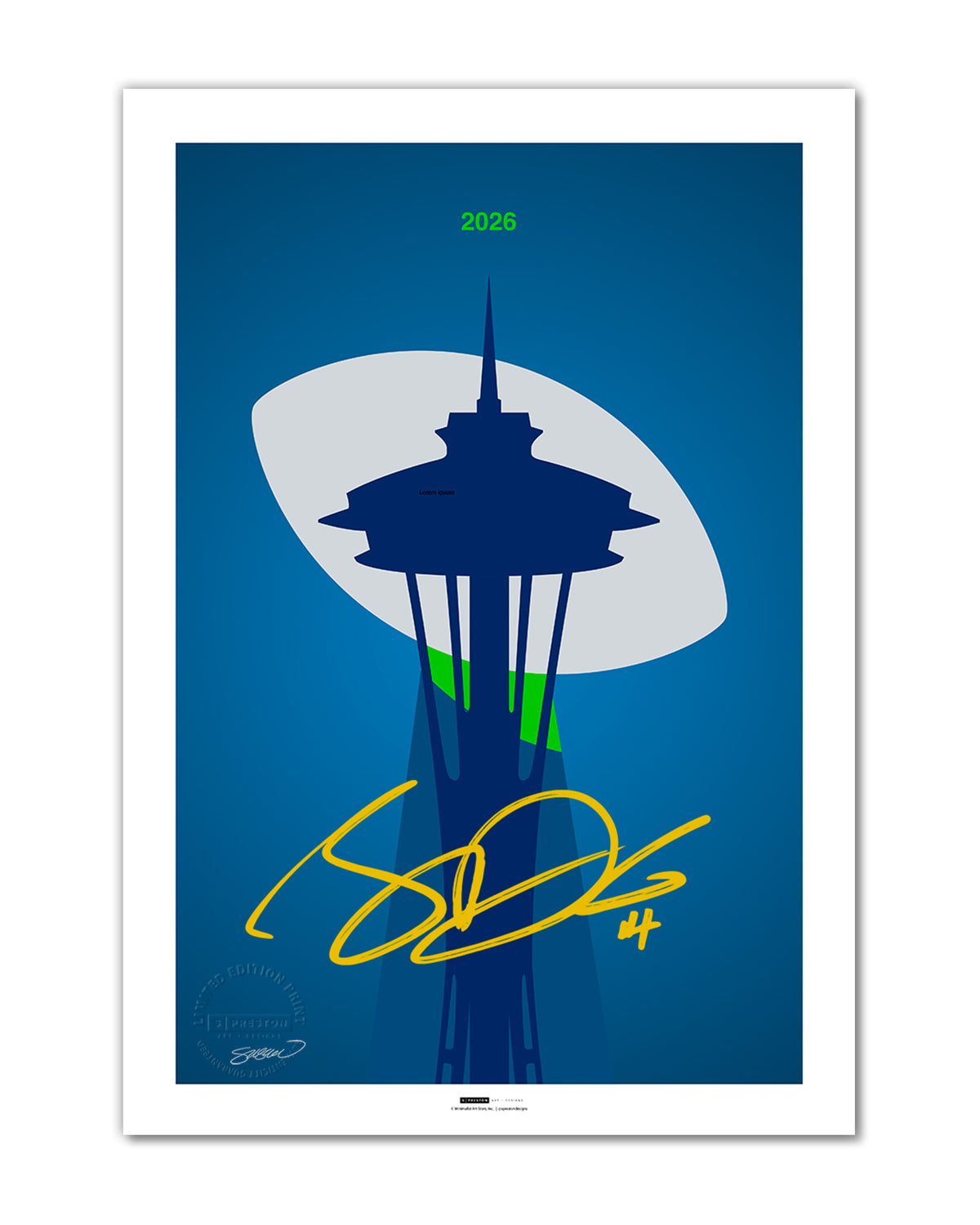 Minimalist 2026 Football Championship Art Print