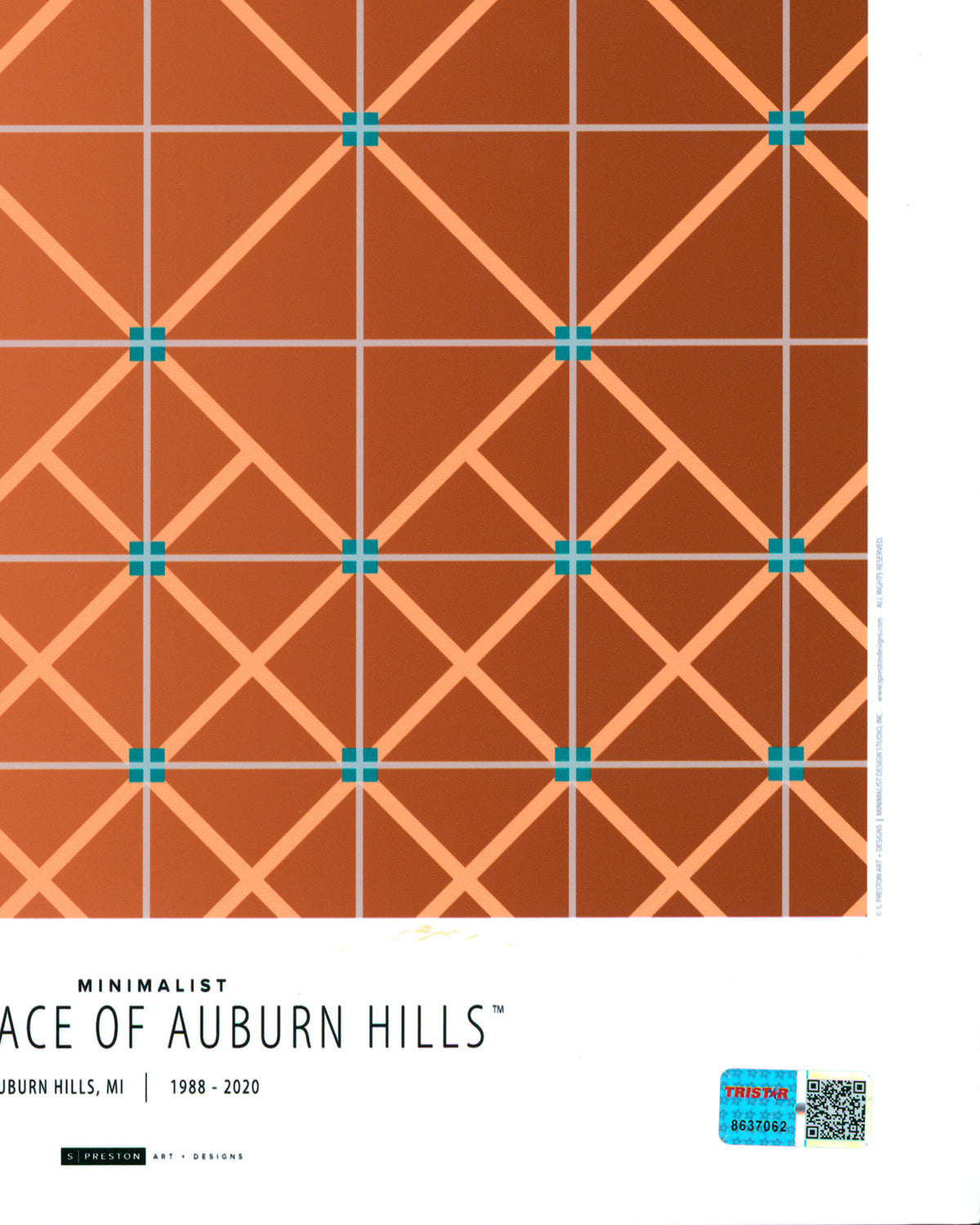 Minimalist Palace of Auburn Hills - Chauncey Billups Autographed - Poster Print - Authenticated