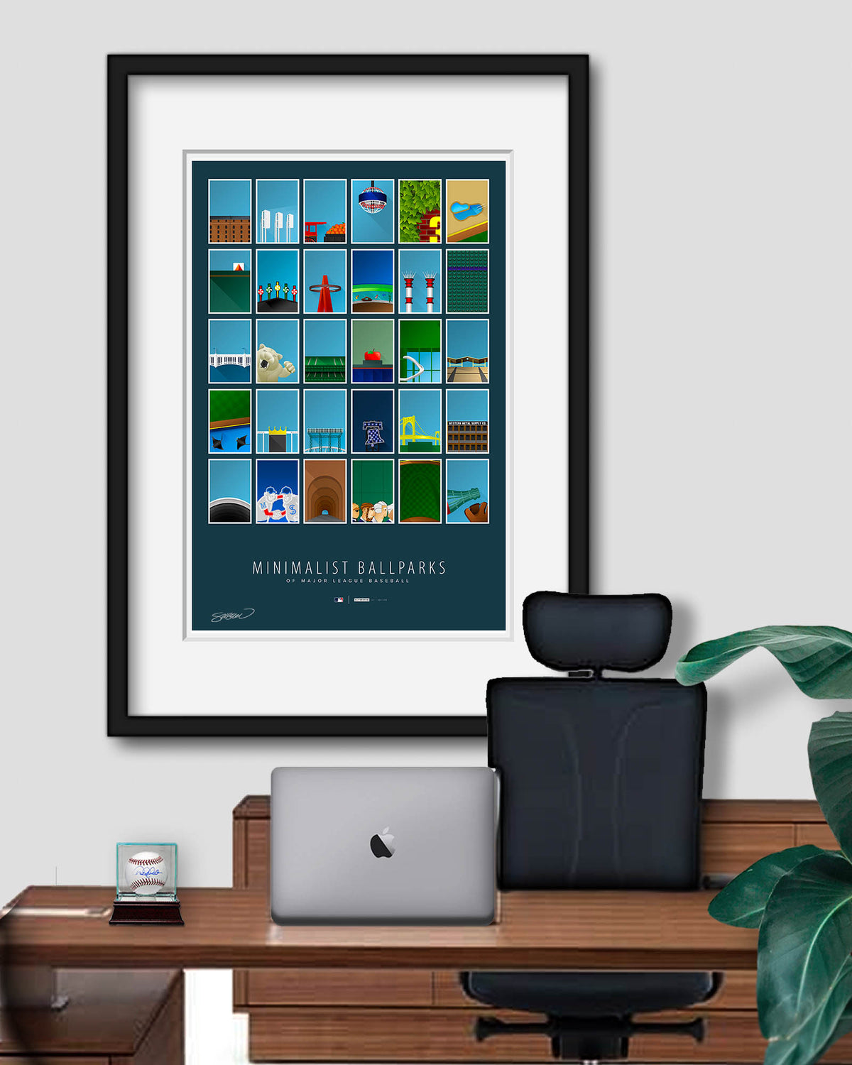 All Minimalist MLB Ballparks Art Print