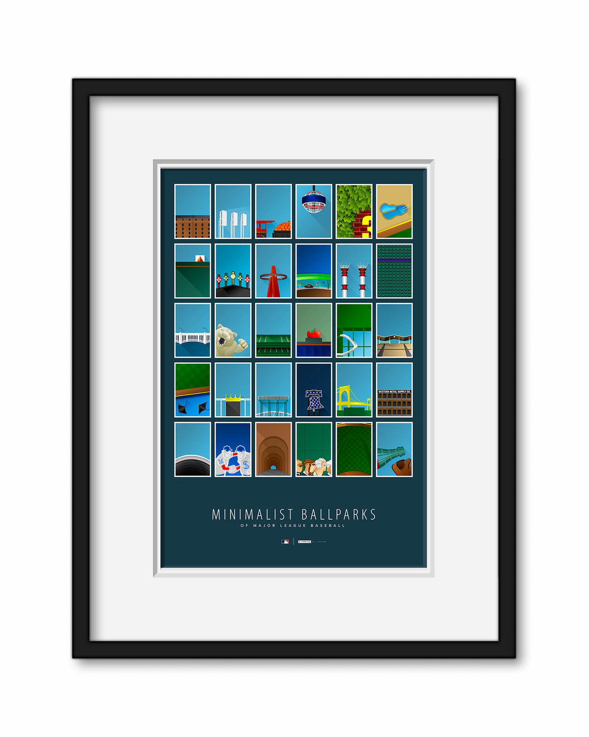 Minimalist MLB Ballparks Art Print