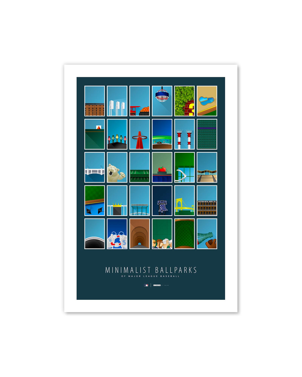 Minimalist MLB Ballparks Art Print