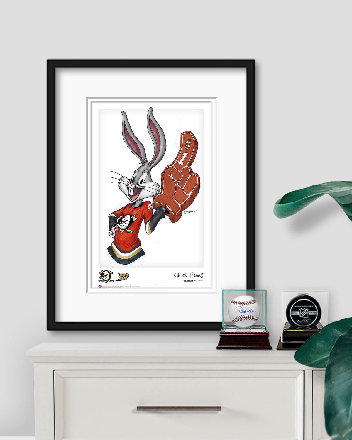 Rabbit Hockey Fan x NHL Ducks Bugs Bunny Limited Edition Art Print